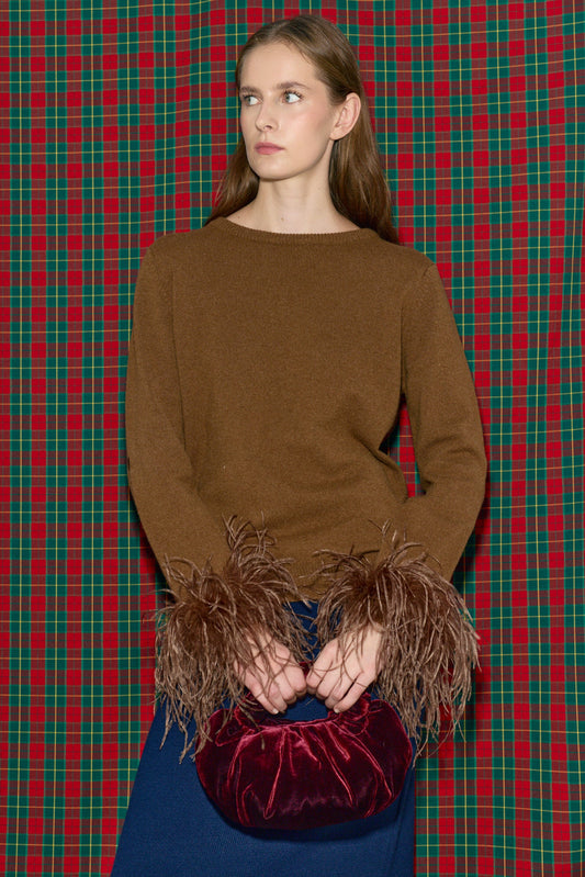 Patricia Cashmere Blend Jumper Brown Sweaters Laia Alen 