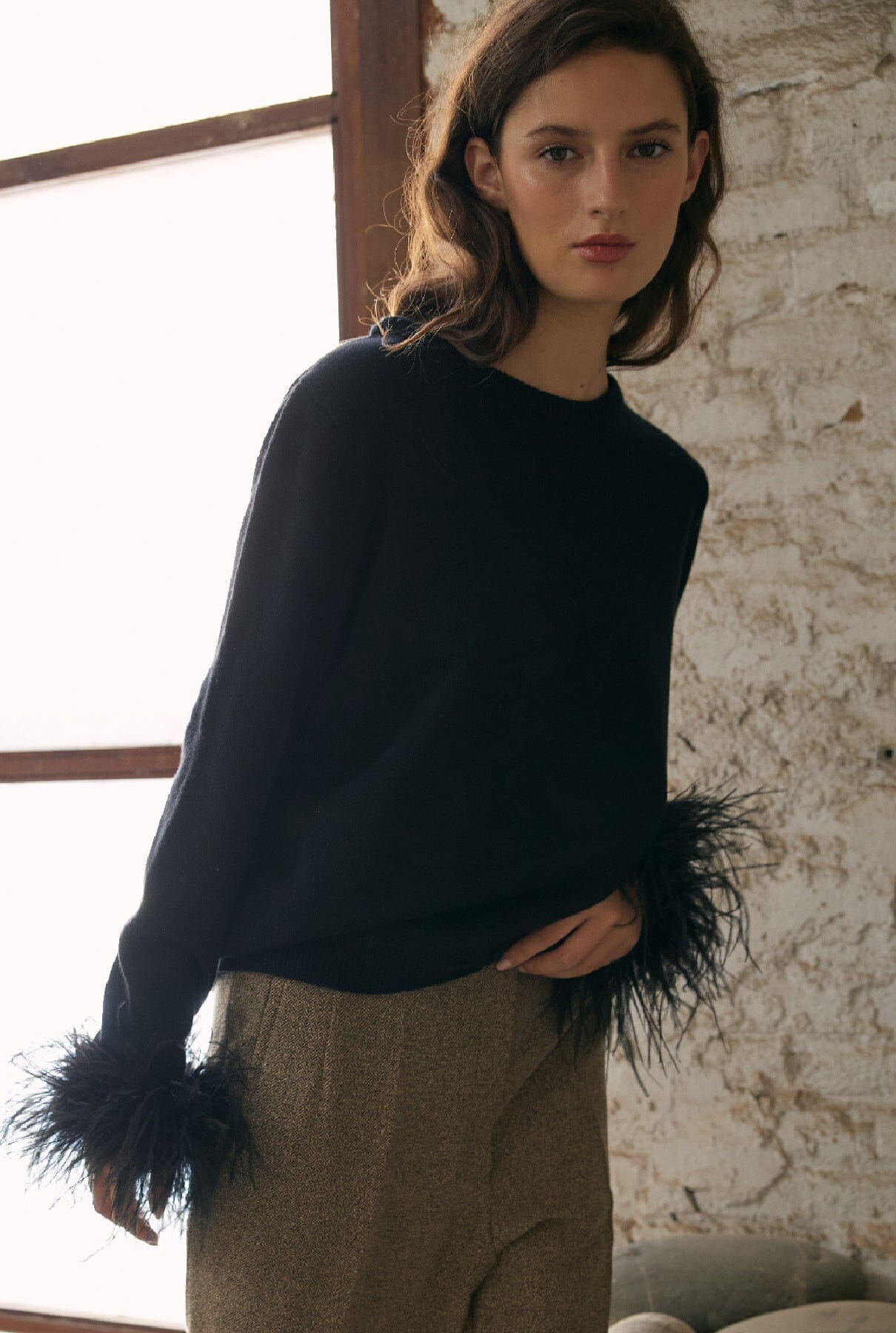 Patricia feather jumper - Black Sweaters Laia Alen 