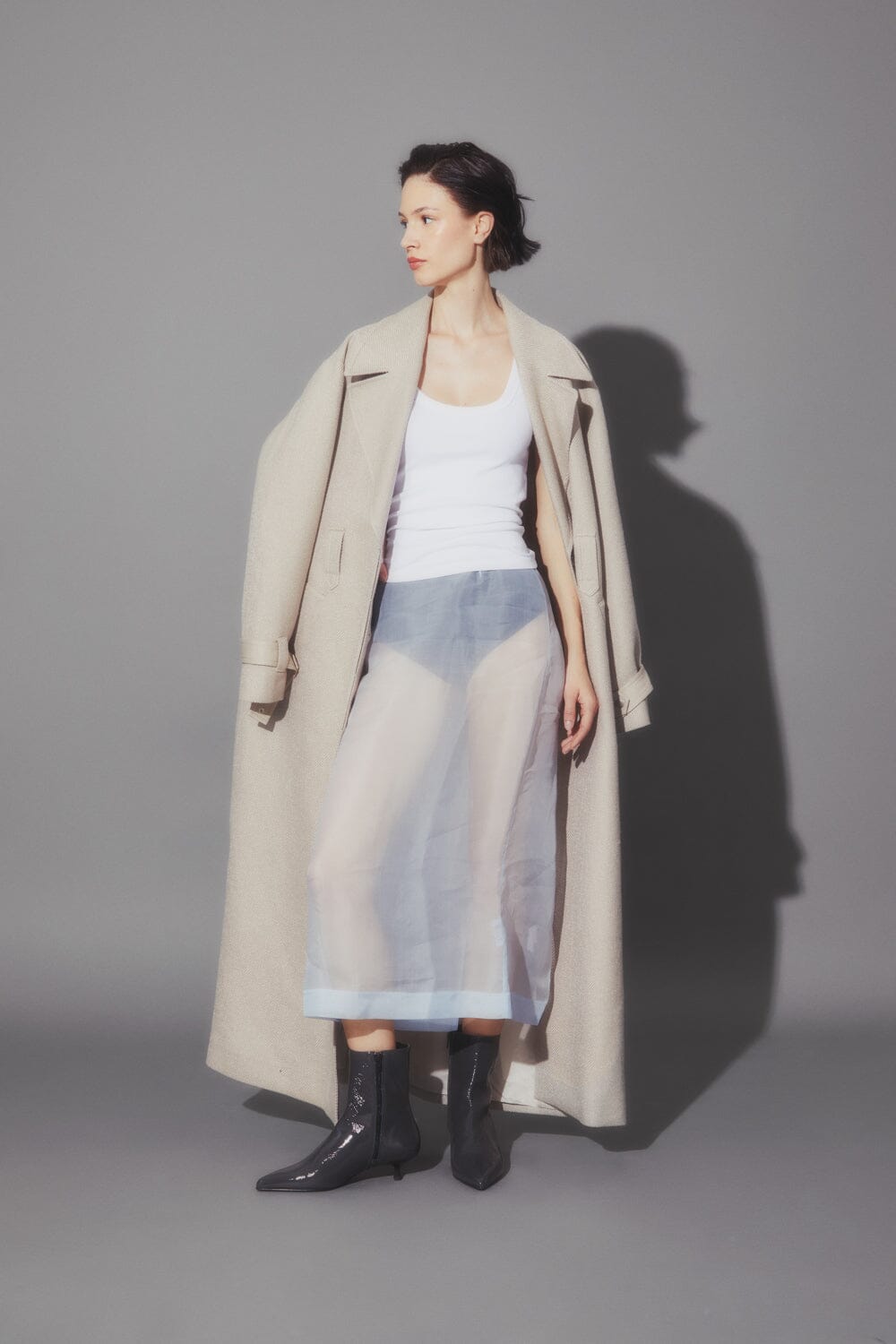 Paula Ankle Boots in Grey Patent Leather Booties AUGUSTA 