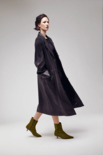 Paula Ankle Boots in Olive Calf Hair Booties AUGUSTA 