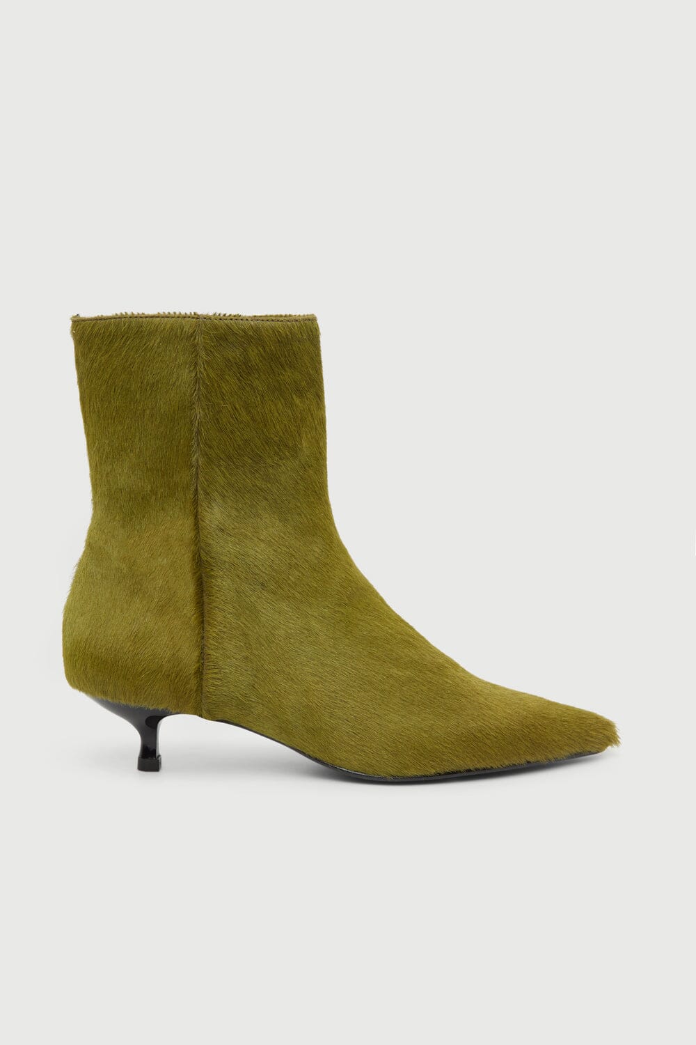 Paula Ankle Boots in Olive Calf Hair Booties AUGUSTA 