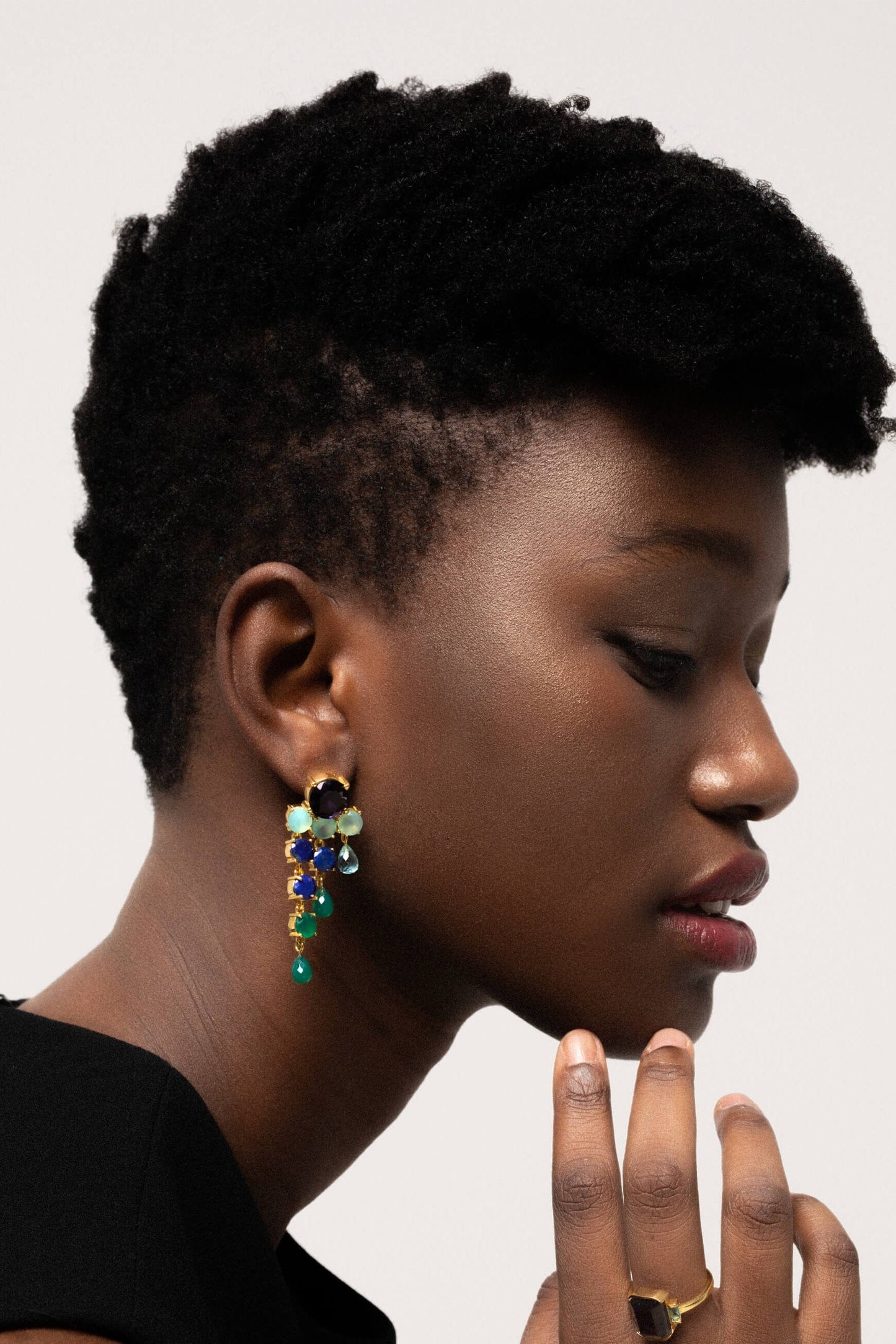 Pendientes Adoration Azul eléctrico y Verde Earrings LAVANI 