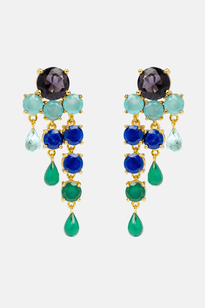 Pendientes Adoration Azul eléctrico y Verde Earrings LAVANI 