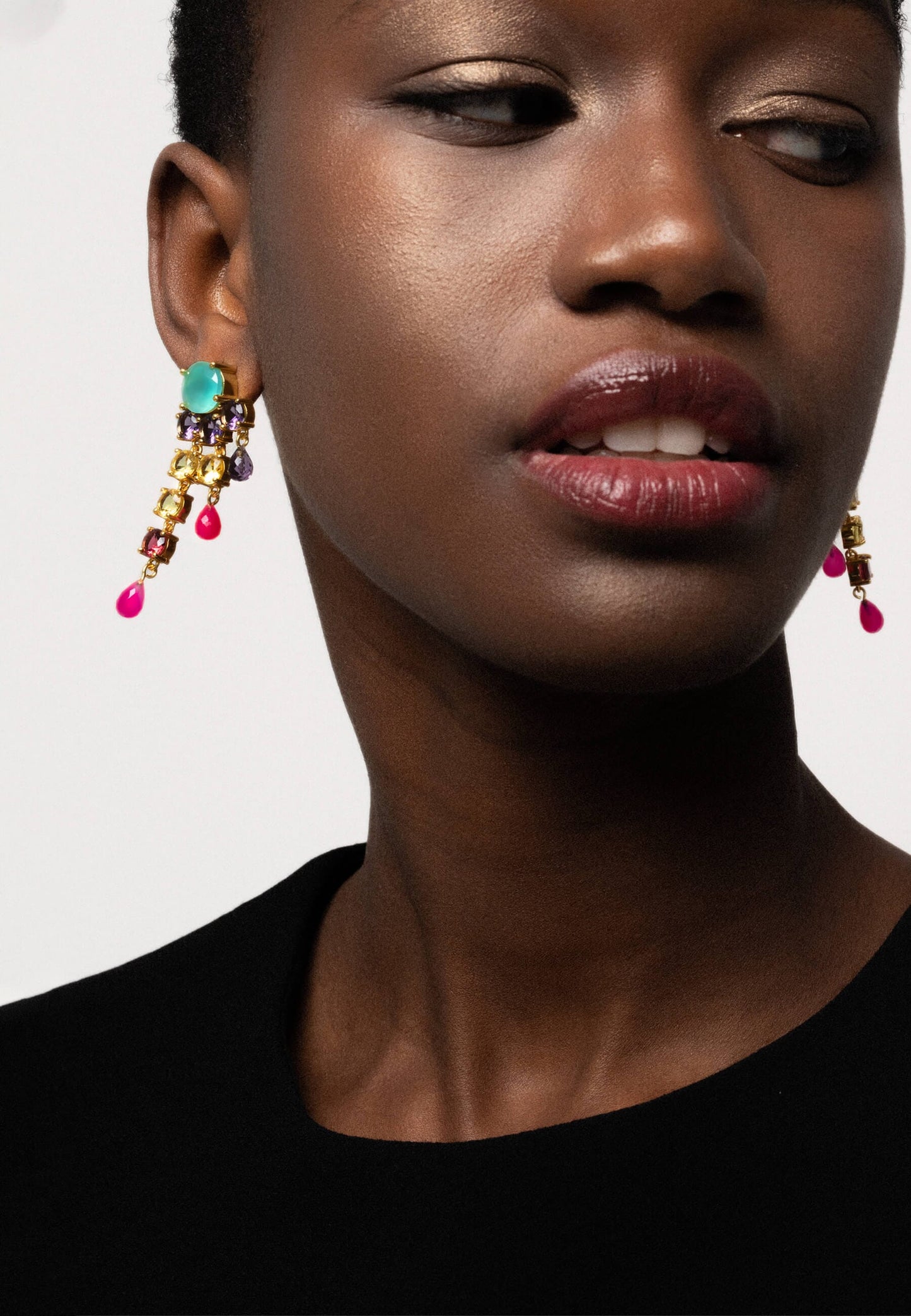Pendientes Adoration Rosa y Morado Earrings LAVANI 