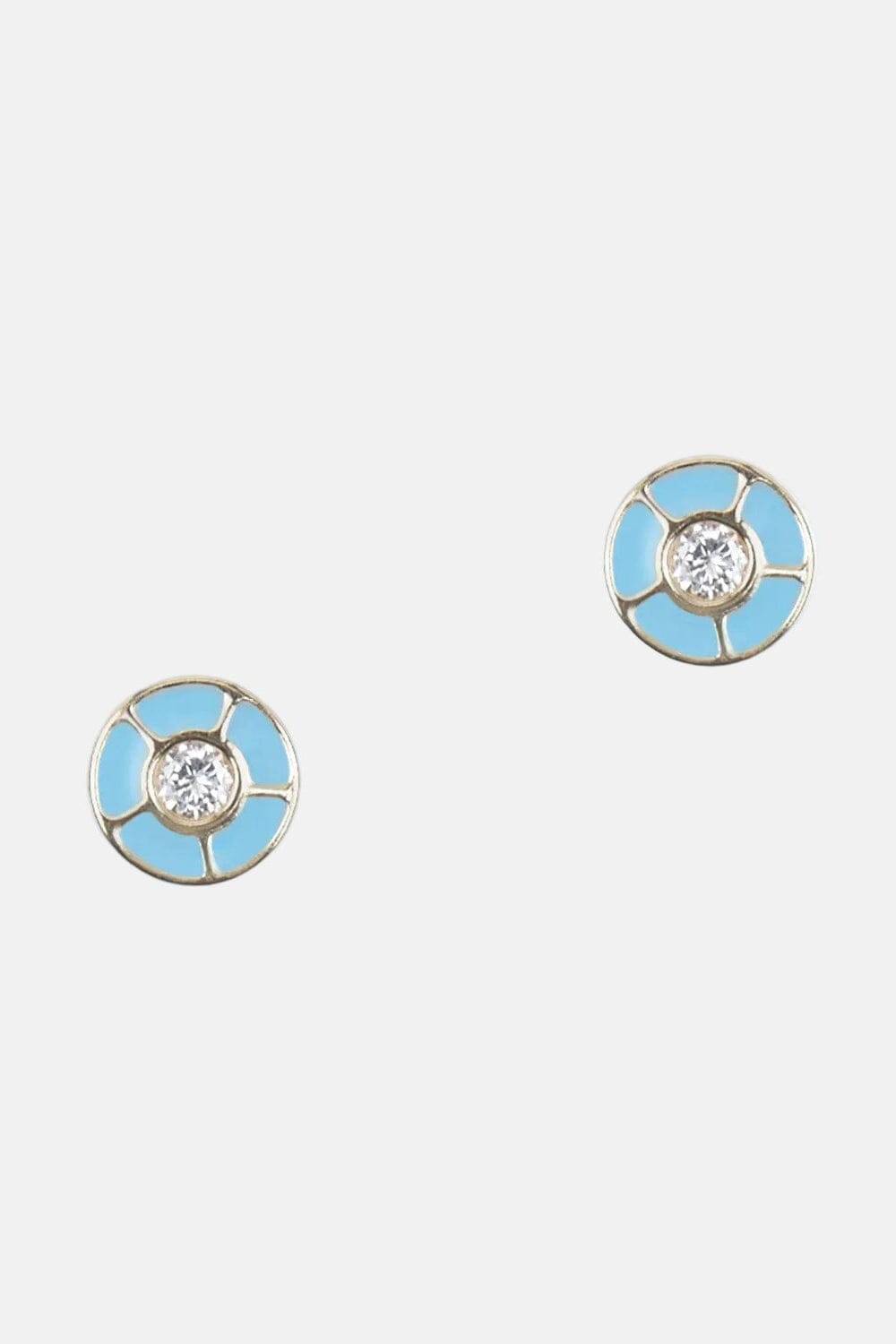 Pendientes Azul con Diamantes Oro Amarillo 18k Earrings Elena Carrera 