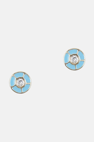Pendientes Azul con Diamantes Oro Amarillo 18k · Elena Carrera