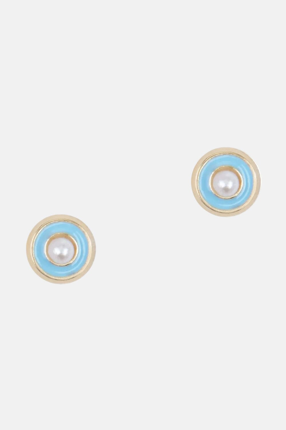 Pendientes Bebé Azul Oro Amarillo 18k con Perlas Earrings Elena Carrera 