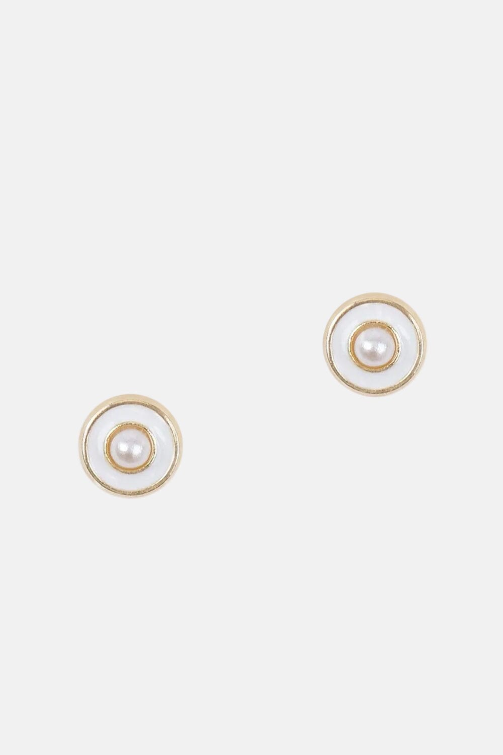 Pendientes Bebé Blanco Oro Amarillo 18k con Perlas Earrings Elena Carrera 