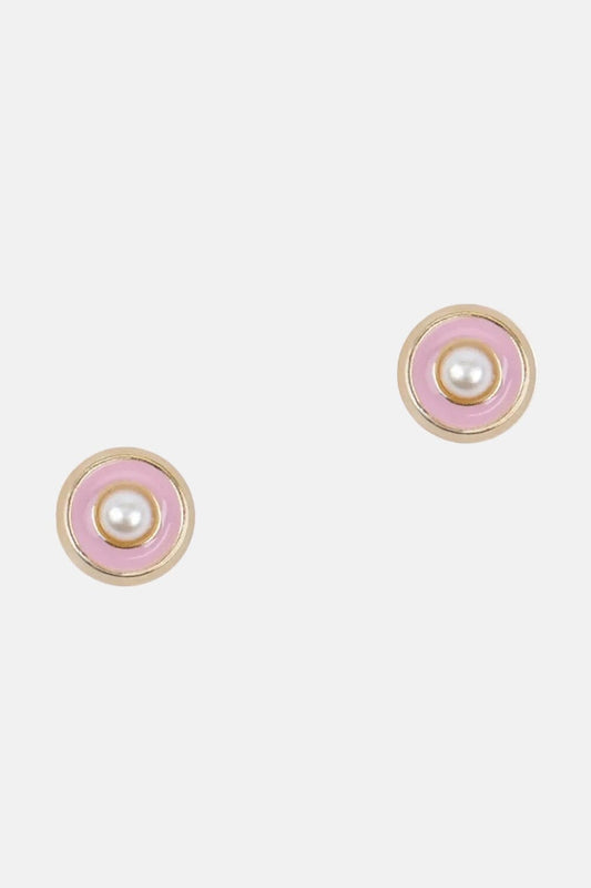 Pendientes Bebé Rosa Oro Amarillo 18k con Perlas Earrings Elena Carrera 