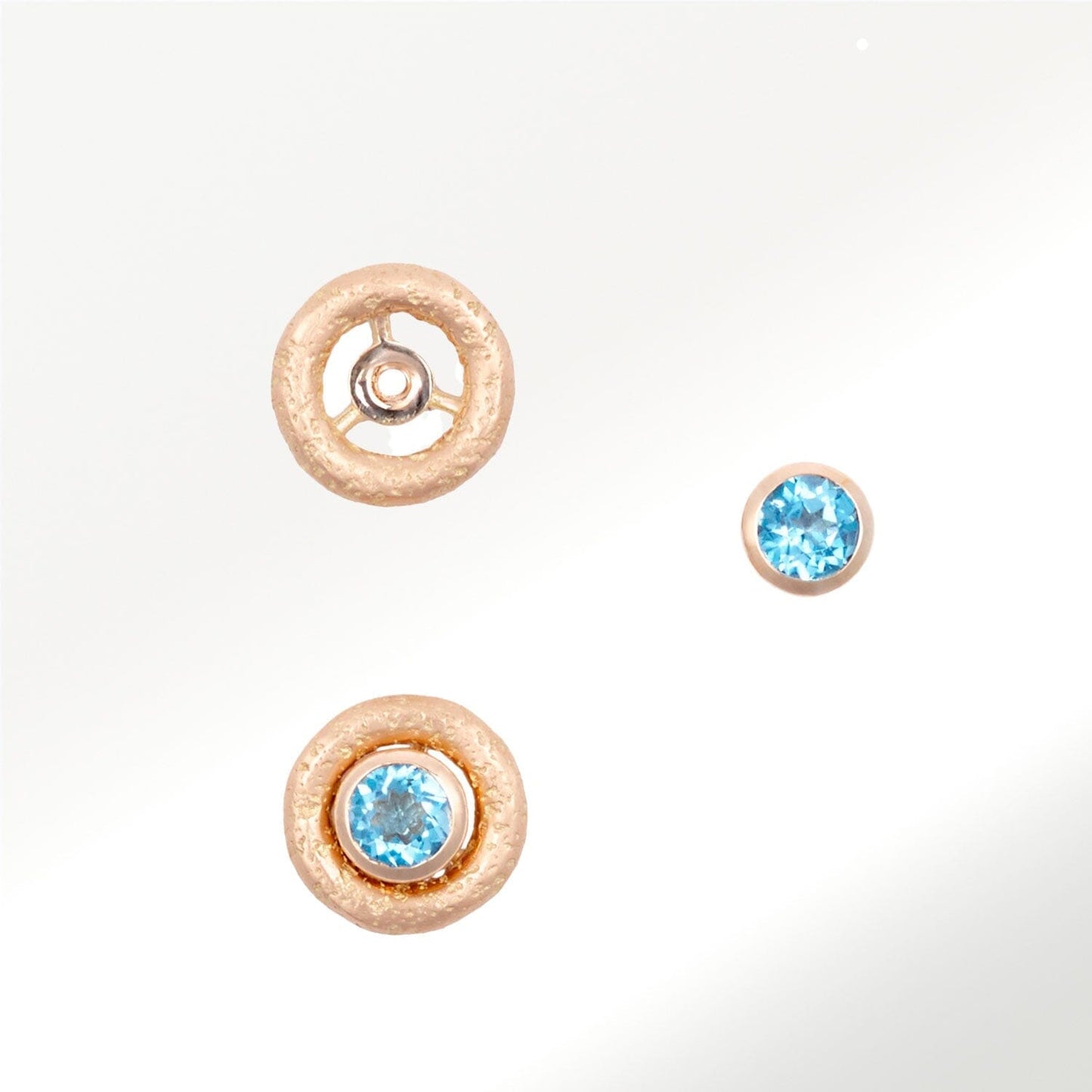 Pendientes Bubbles Oro Amarillo Topacio Azul Earrings Elena Carrera 