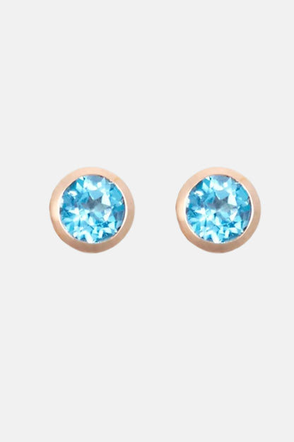 Pendientes Bubbles Oro Amarillo Topacio Azul Earrings Elena Carrera 