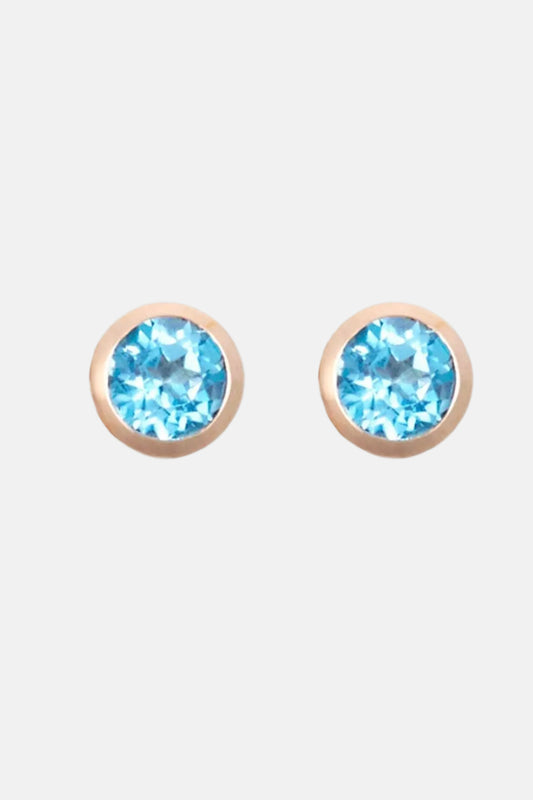 Pendientes Bubbles Oro Amarillo Topacio Azul Earrings Elena Carrera 