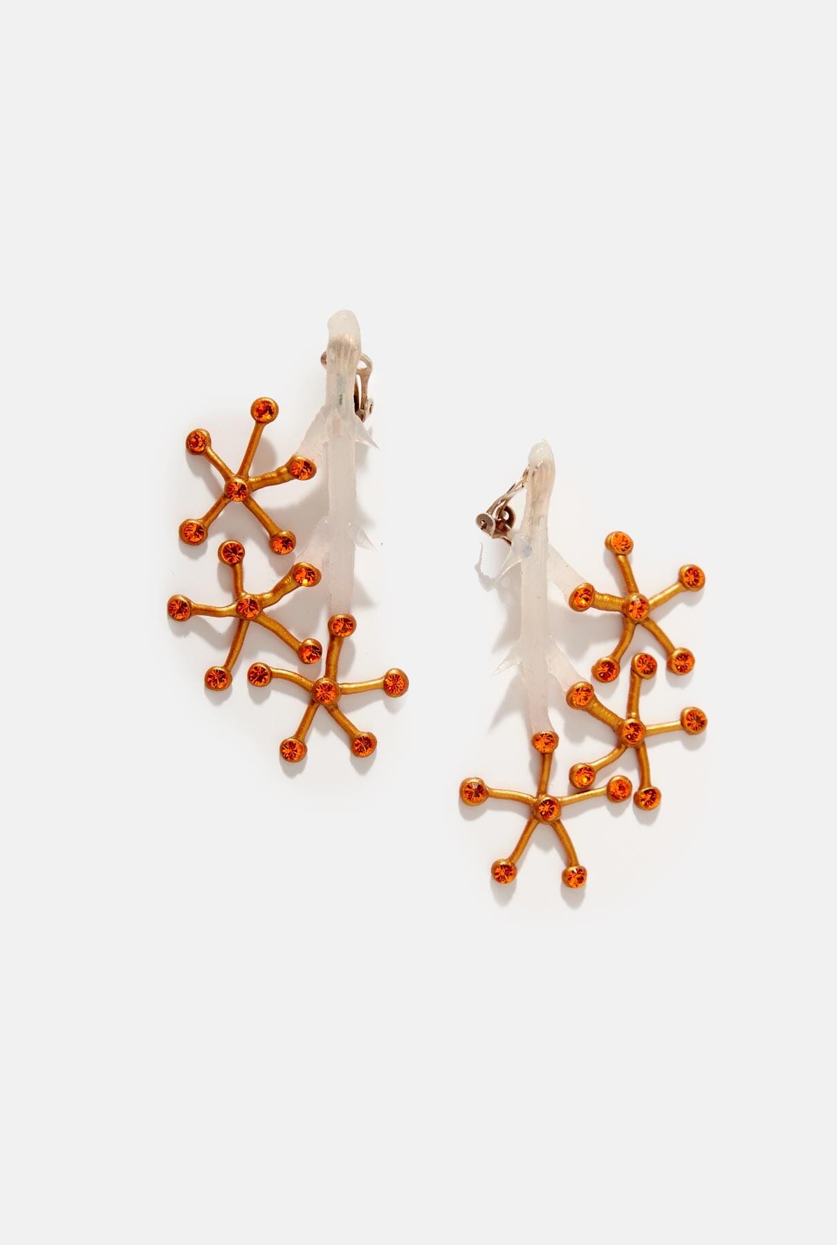 Pendientes Fernandina Combinado Piedra Naranja Earrings Joaquin Blanco 