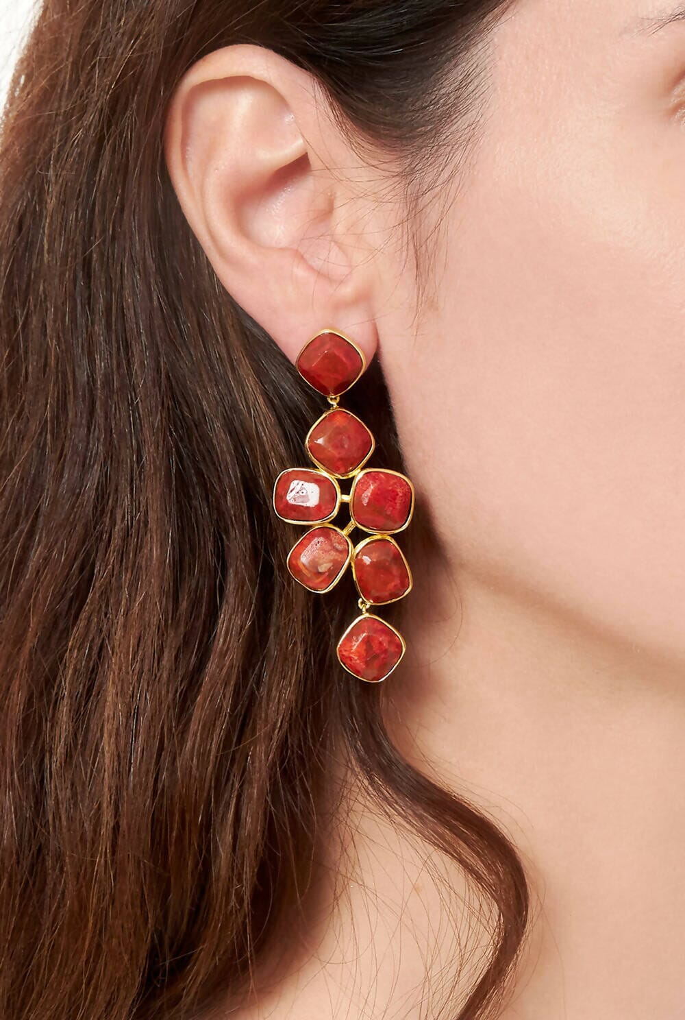 Pendientes Hydra con Coral Rojo Earrings Coolook 