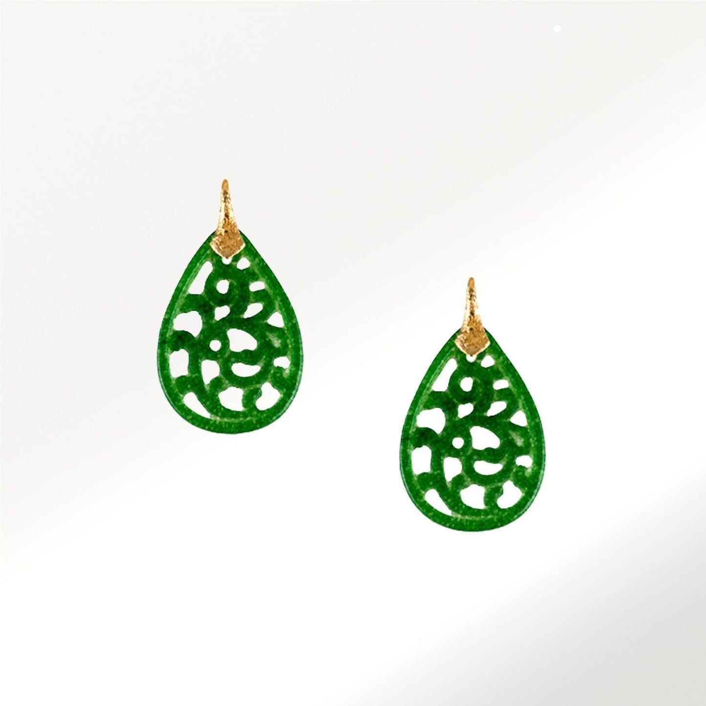 Pendientes Jade Celosía Oro Amarillo 18k Earrings Elena Carrera 