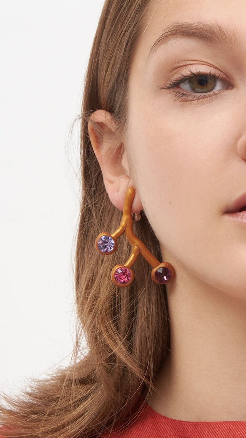 Pendientes Laura Tricolor morado Earrings Joaquin Blanco 