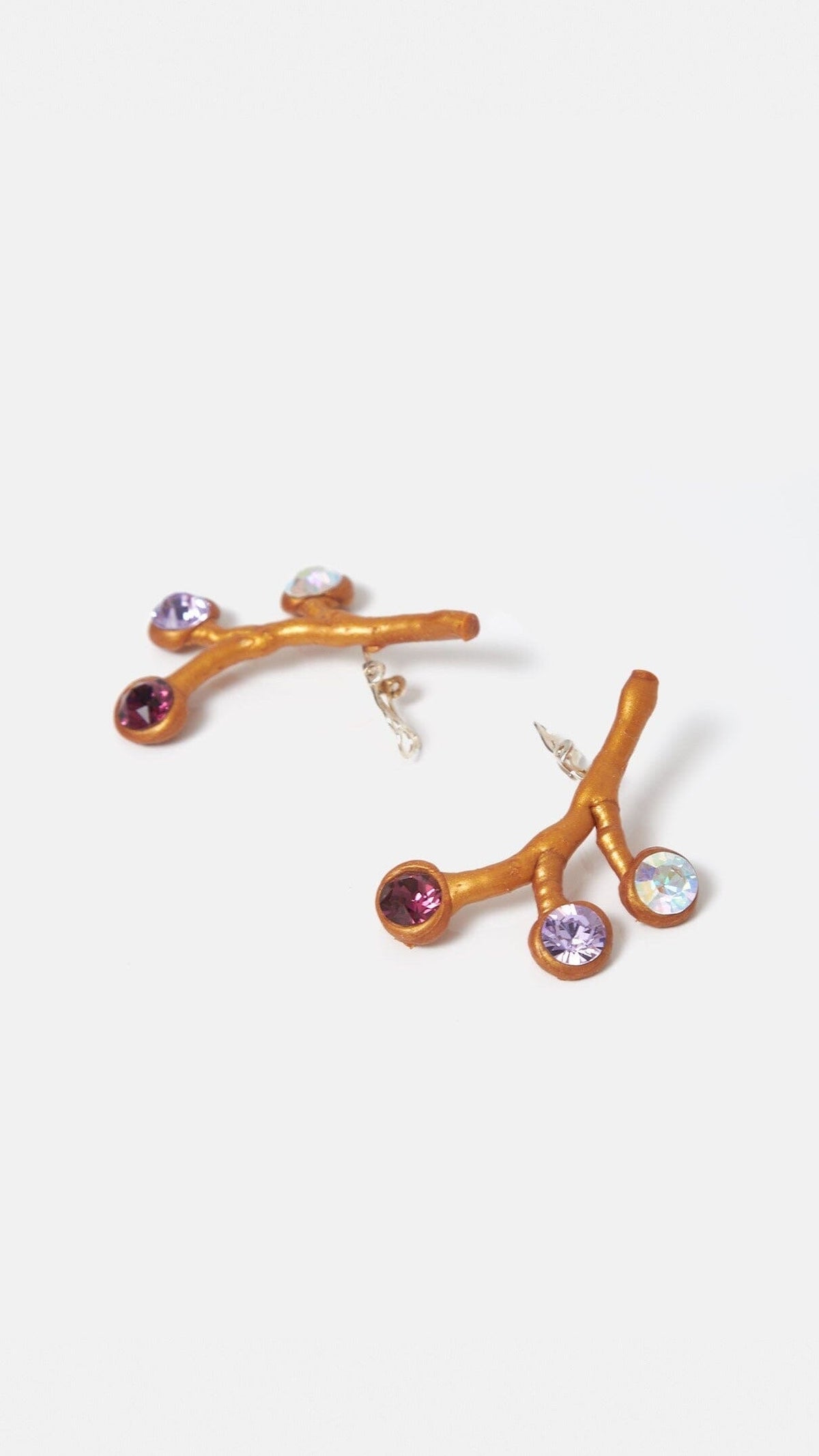 Pendientes Laura Tricolor morado II Earrings Joaquin Blanco 