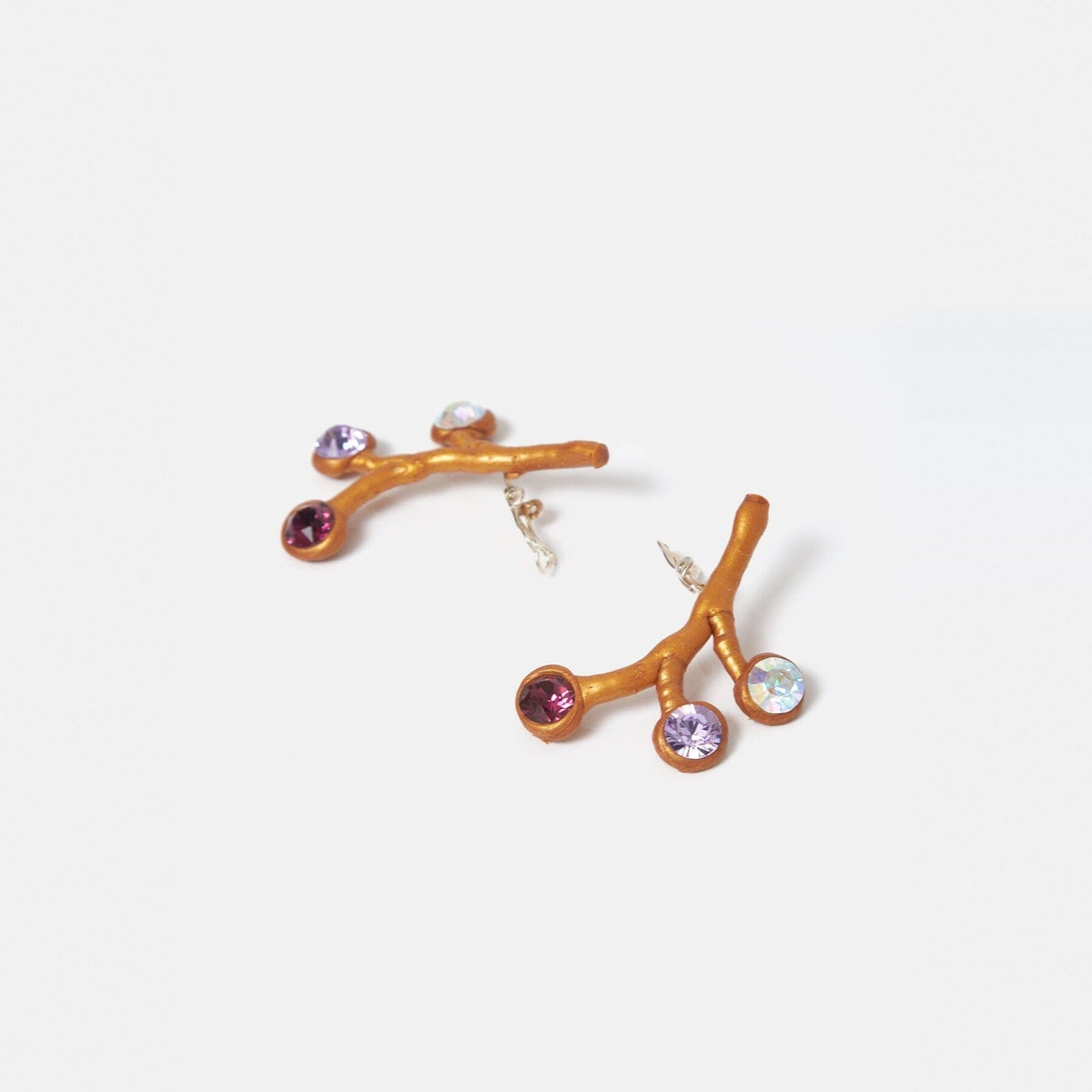 Pendientes Laura Tricolor morado II Earrings Joaquin Blanco 
