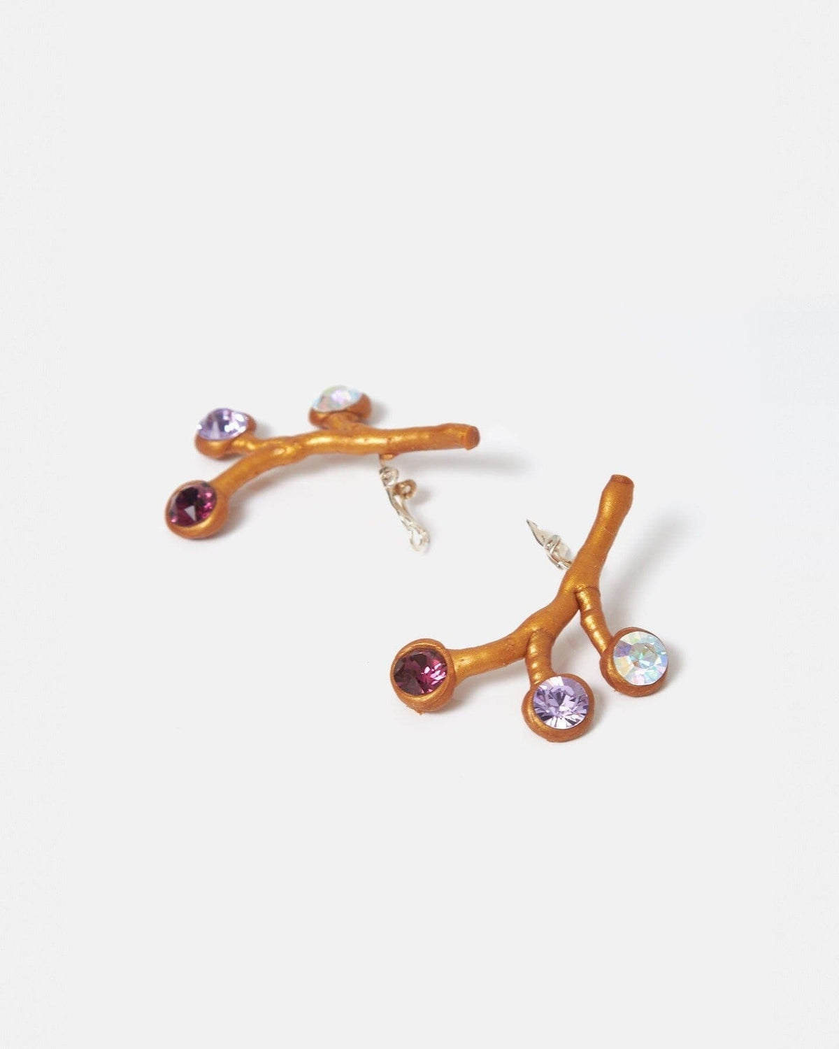Pendientes Laura Tricolor morado II Earrings Joaquin Blanco 