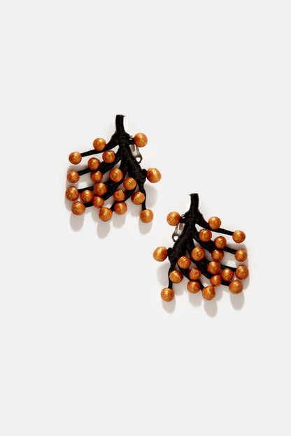 Pendientes Lenika Negro/Oro Earrings Joaquin Blanco 
