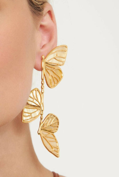 Pendientes Mariposa Monarca Oriental Earrings Coolook 