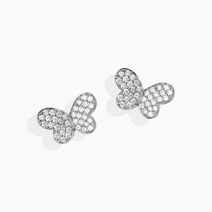 Pendientes Mariposas Medianas — Oro Blanco 18k y Diamantes Earrings Elena Carrera 