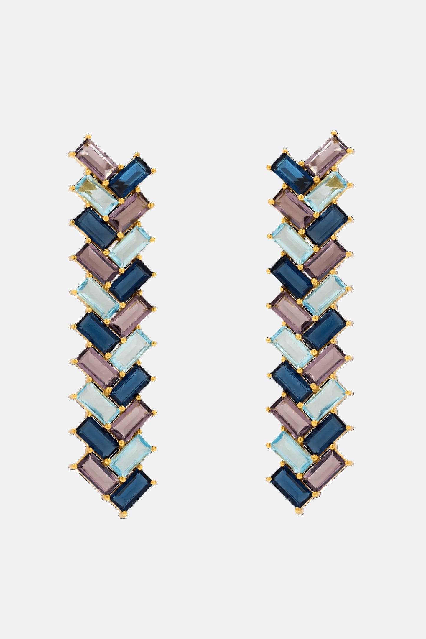 Pendientes Metrópolis Agua y Morado Earrings LAVANI 