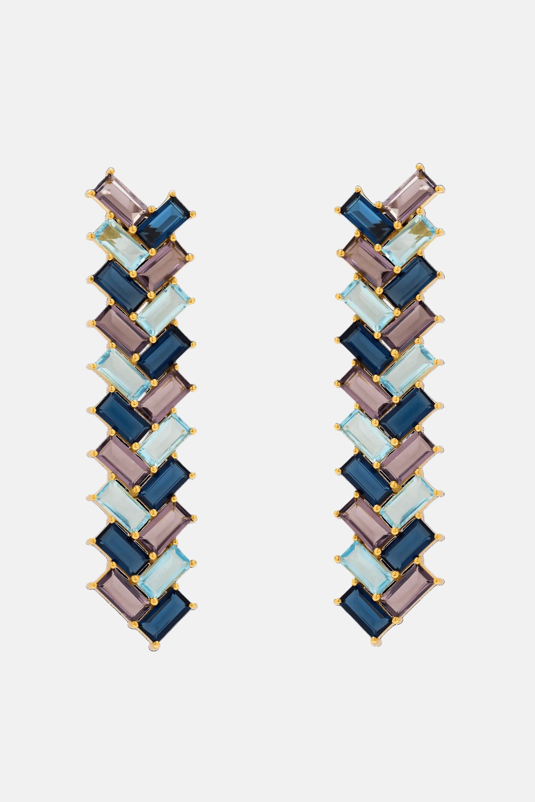 Pendientes Metrópolis Agua y Morado Earrings LAVANI 