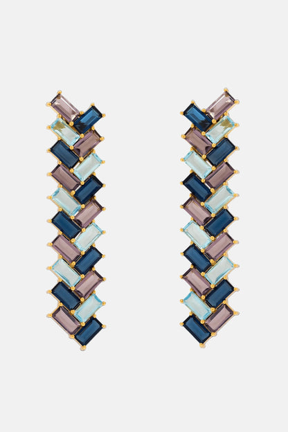 Pendientes Metrópolis Agua y Morado Earrings LAVANI 
