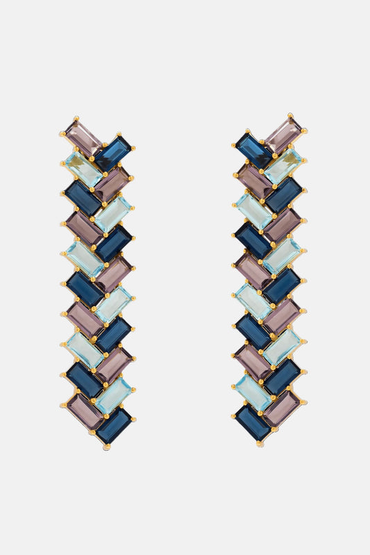 Pendientes Metrópolis Agua y Morado Earrings LAVANI 