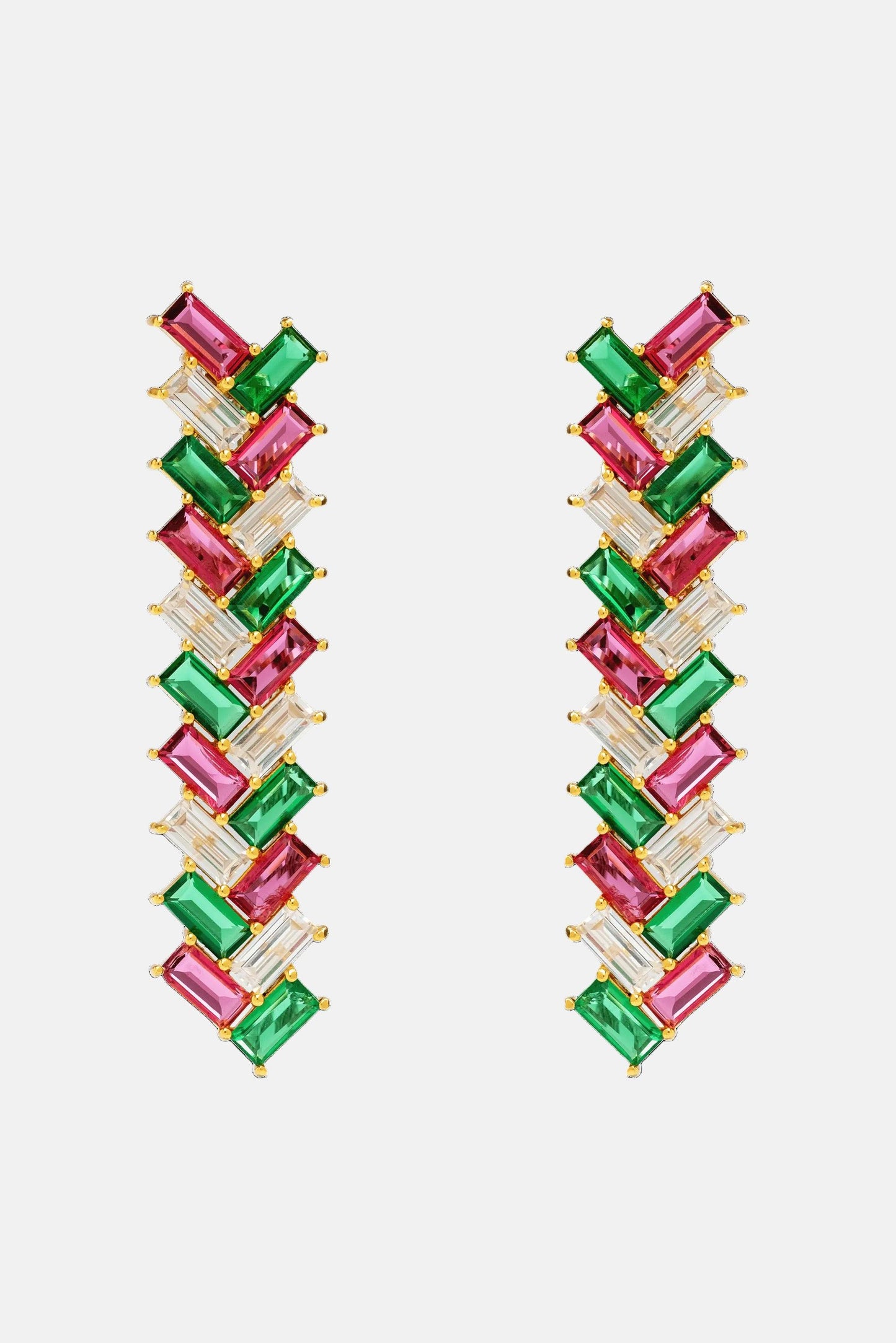 Pendientes Metrópolis Fucsia y Verde Earrings LAVANI 