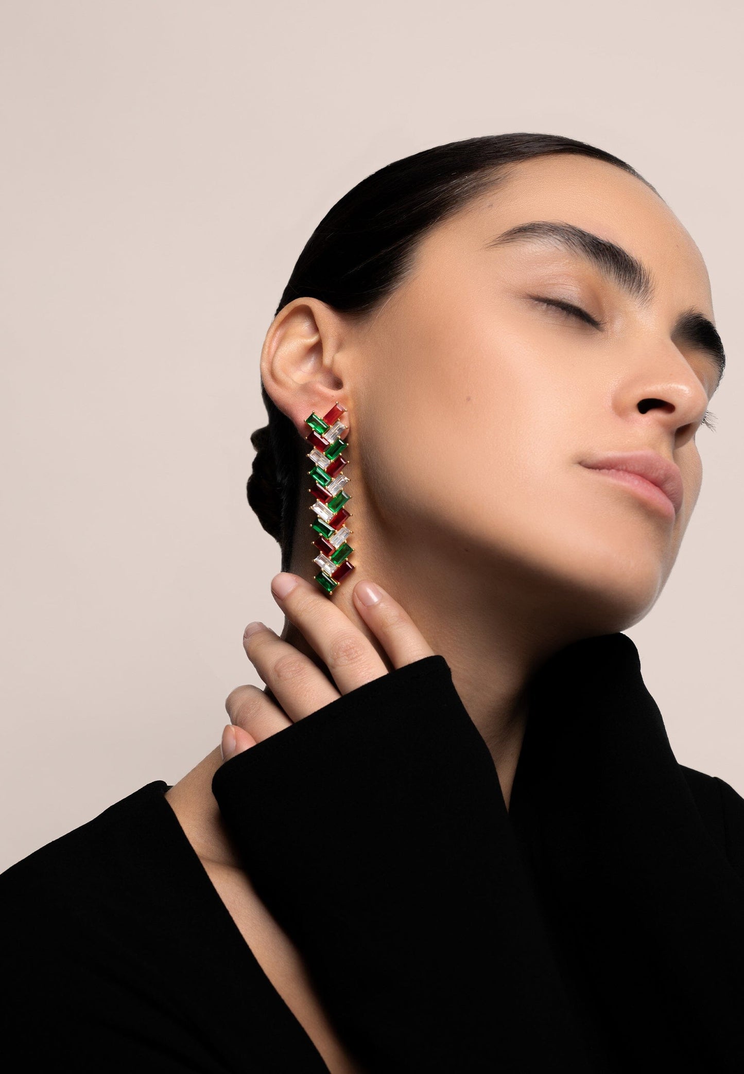 Pendientes Metrópolis Fucsia y Verde Earrings LAVANI 