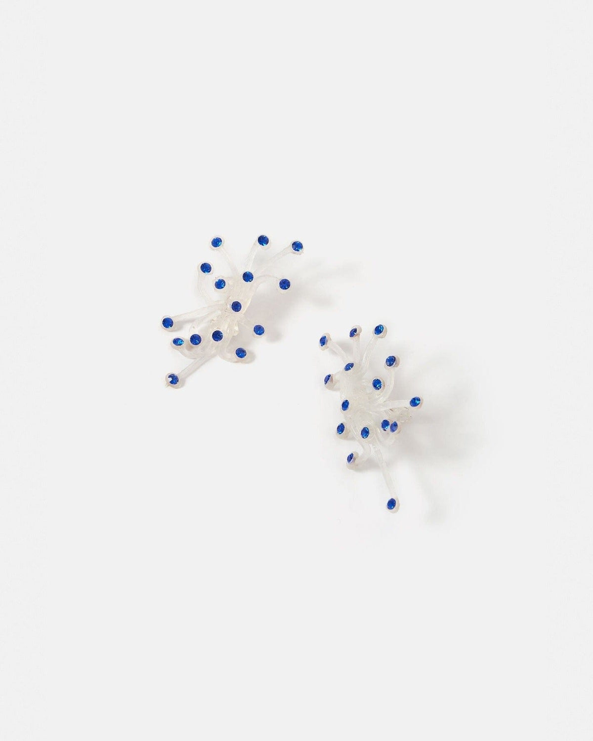 Pendientes Molly transparente y azul Earrings Joaquin Blanco 