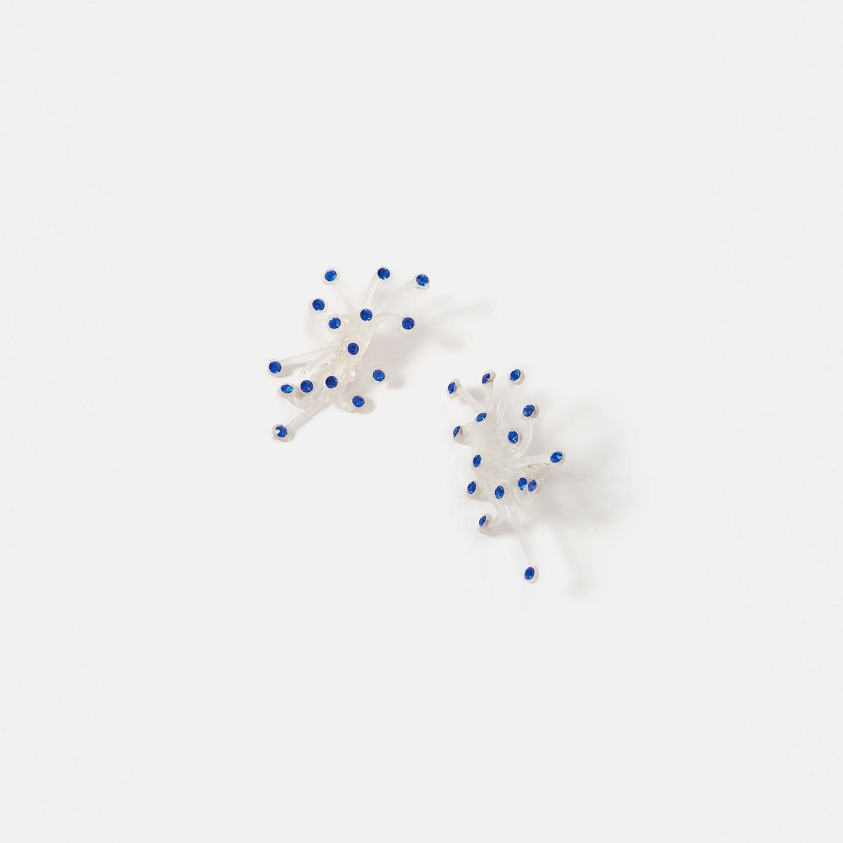 Pendientes Molly transparente y azul Earrings Joaquin Blanco 