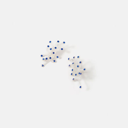 Pendientes Molly transparente y azul Earrings Joaquin Blanco 
