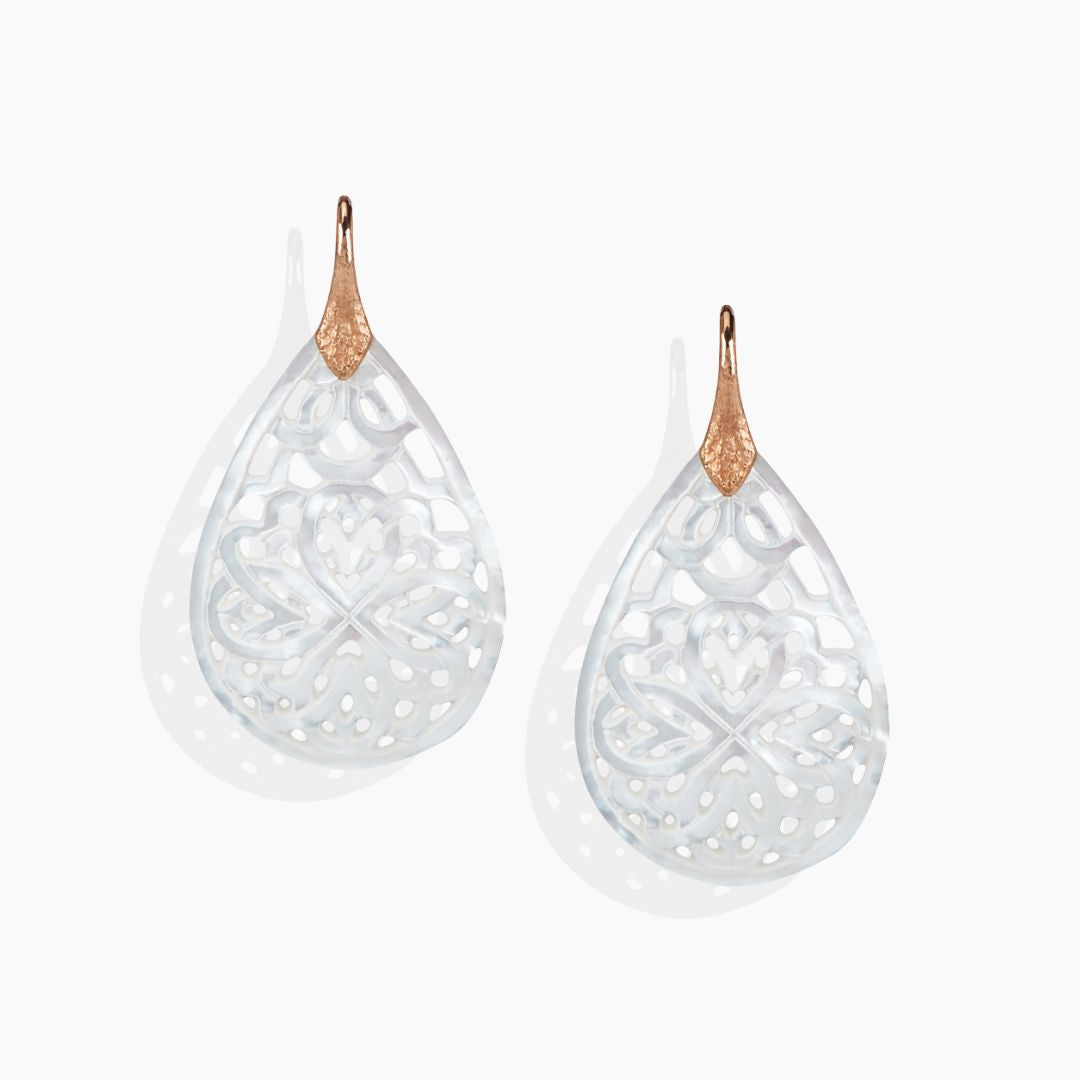 Pendientes Monaquelas de Madreperla y Oro Rosa 18k Earrings Elena Carrera 