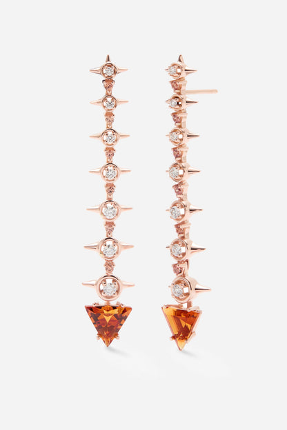 PENDIENTES PEAK PALACE CITRINO MADEIRA Earrings Gold & Roses 