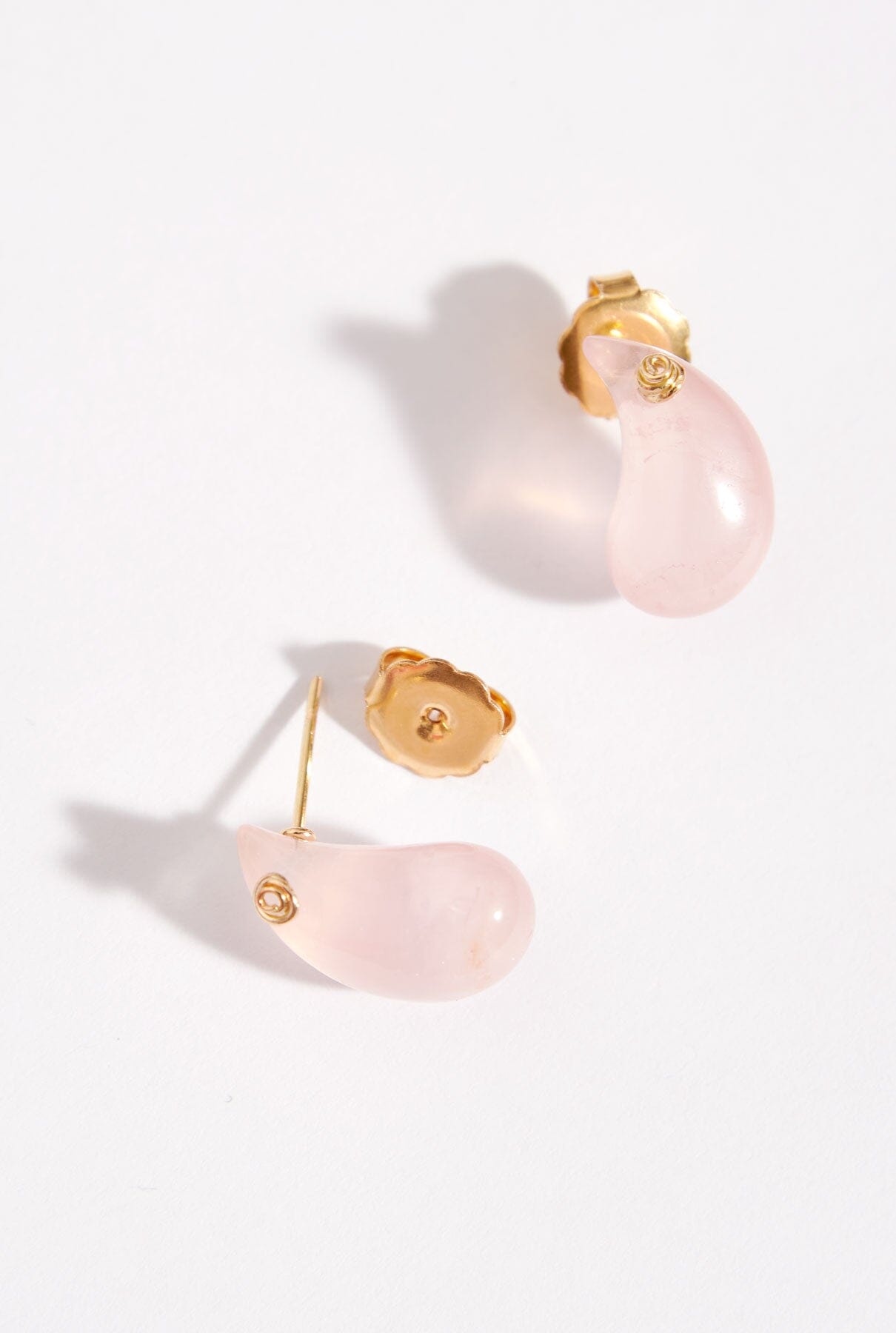 Pendientes presión cuarzo rosa Earrings SOYFASCINANTE 