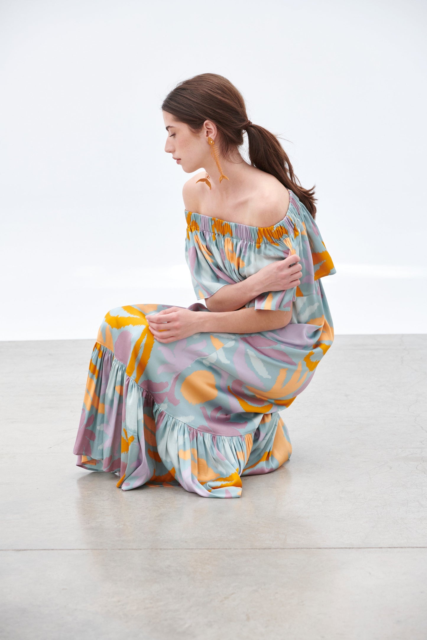 Pendientes raspa sardina oro Earrings Joaquin Blanco 