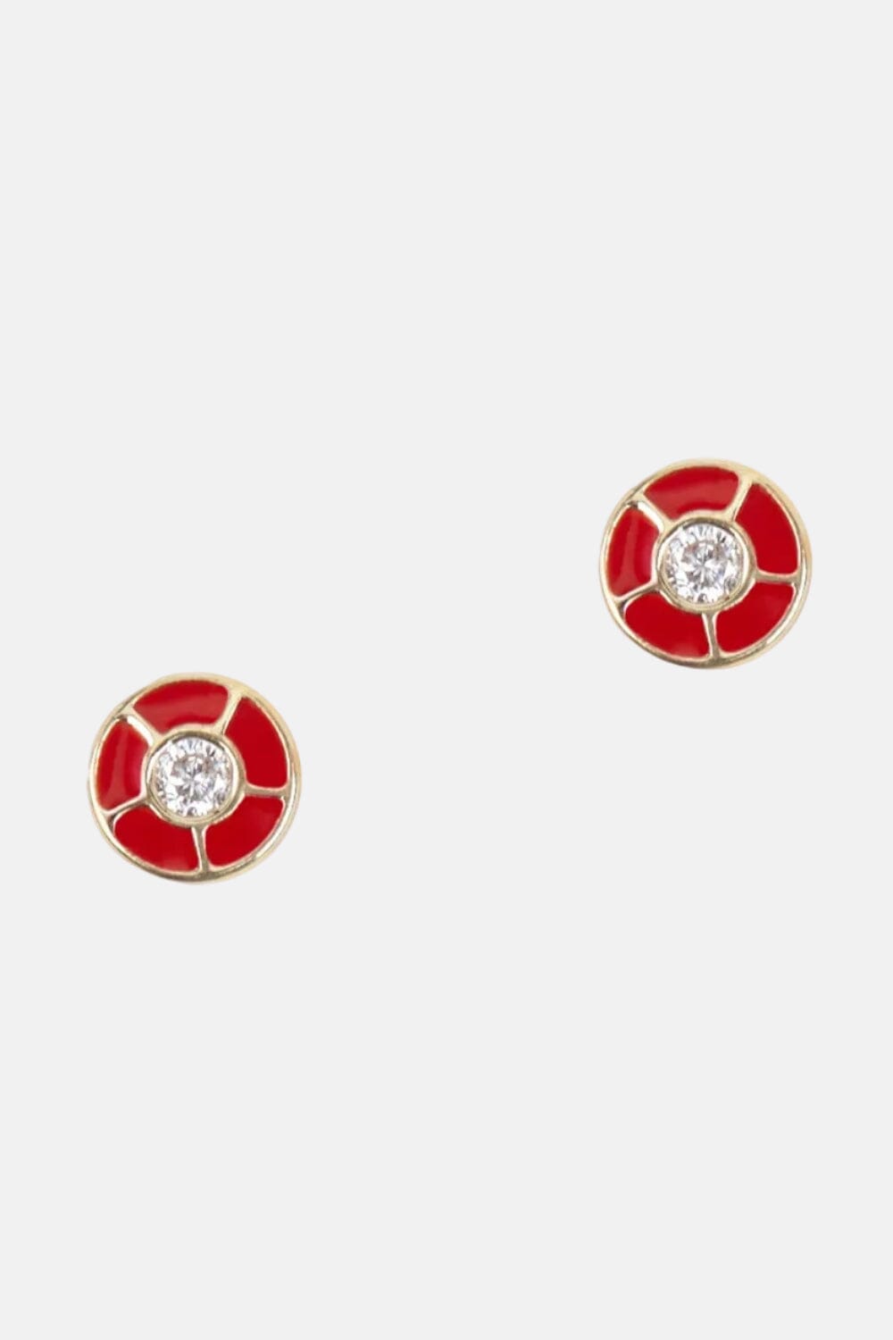 Pendientes Rojos con Diamantes Oro Amarillo 18k Earrings Elena Carrera 