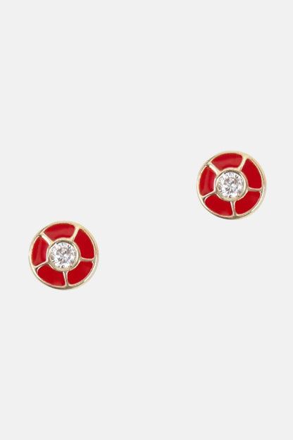 Pendientes Rojos con Diamantes Oro Amarillo 18k Earrings Elena Carrera 