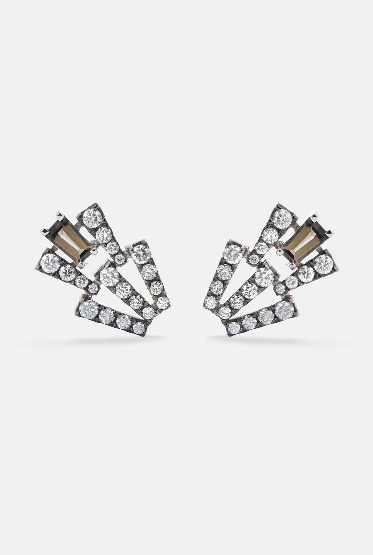 Pendientes Smoky Club M Cuarzo Smoky Club M Quartz earrings Earrings Gold & Roses 