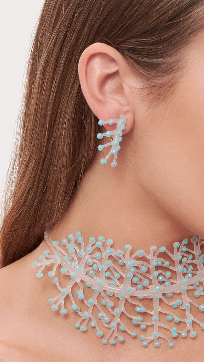 Pendientes Sofia strass turquesa Earrings Joaquin Blanco 