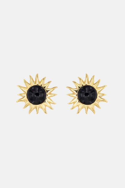 Pendientes Sol Fascinante Ágata Negra Earrings Coolook 