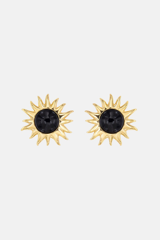 Pendientes Sol Fascinante Ágata Negra Earrings Coolook 