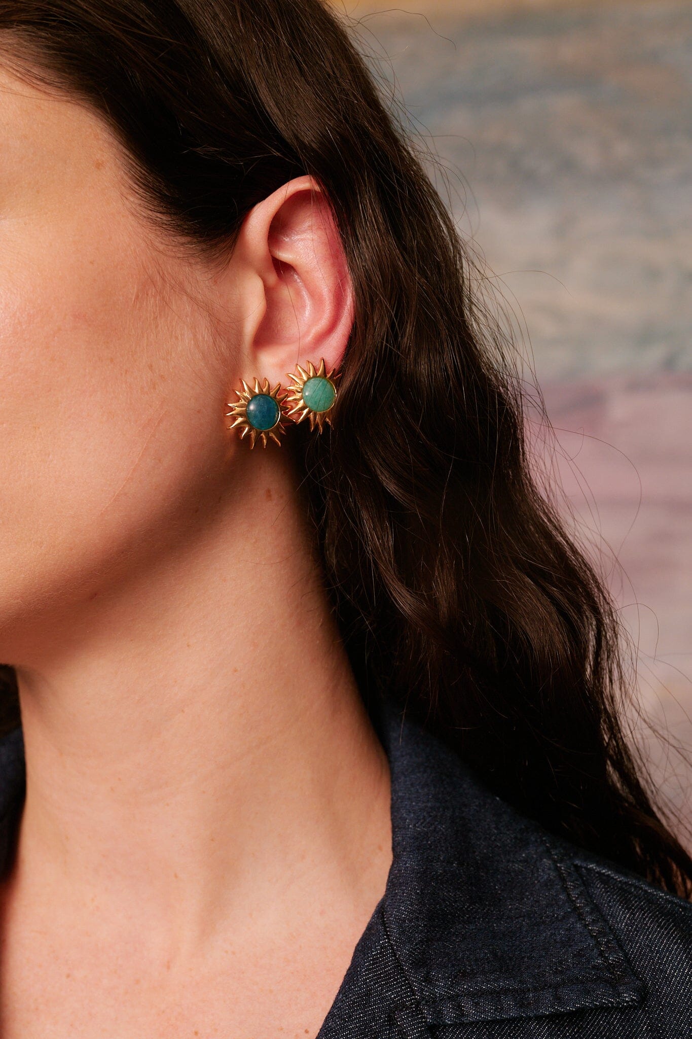 Pendientes Sol Fascinante Amazonita Earrings Coolook 