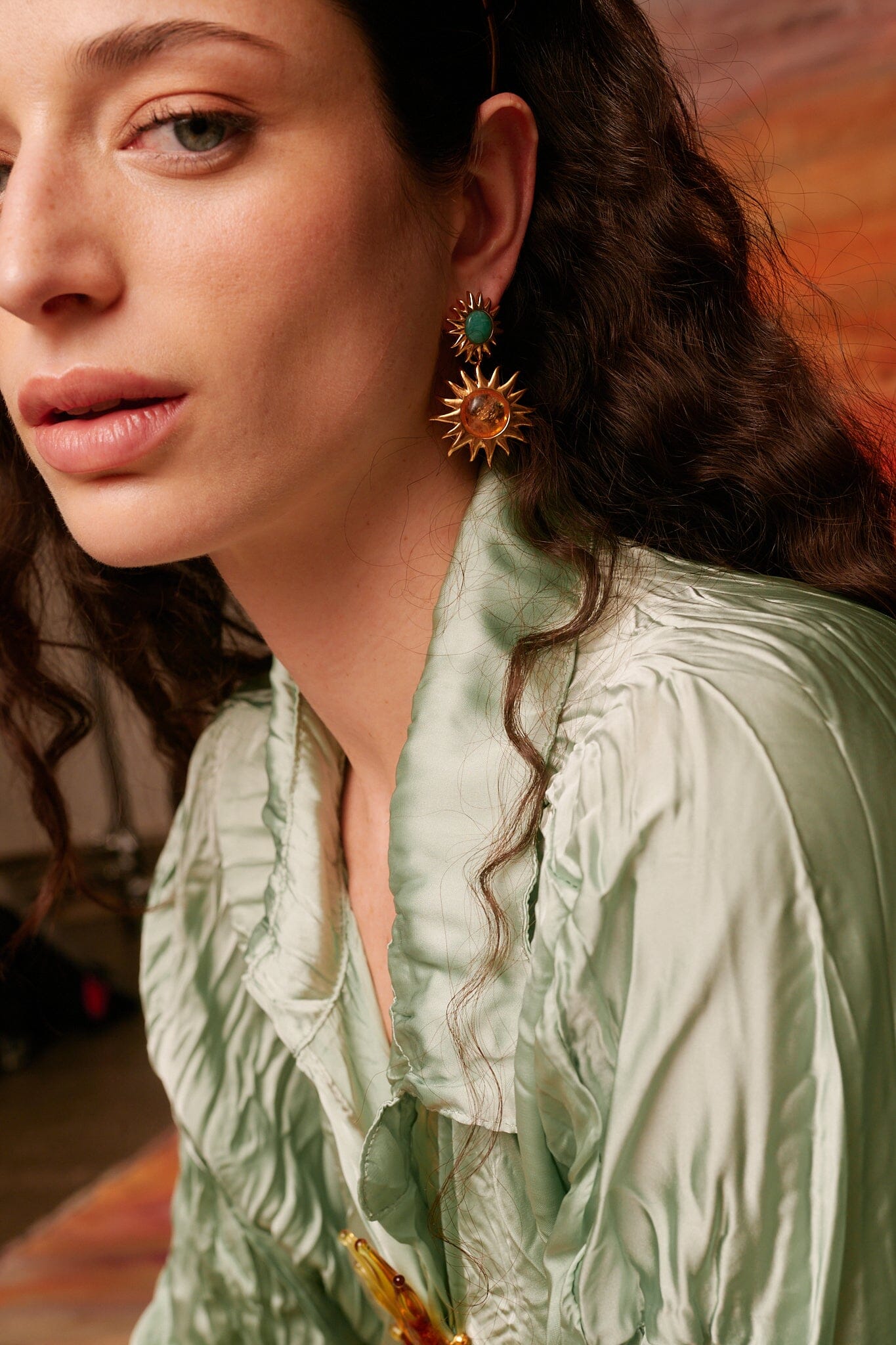 Pendientes Sol Fascinante Amazonita Earrings Coolook 