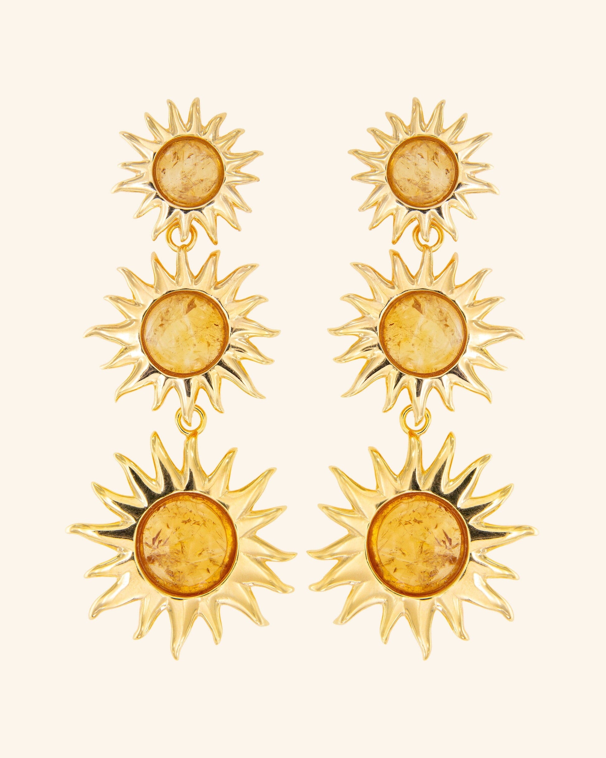 Pendientes Sol Fascinante Citrino Earrings Coolook 
