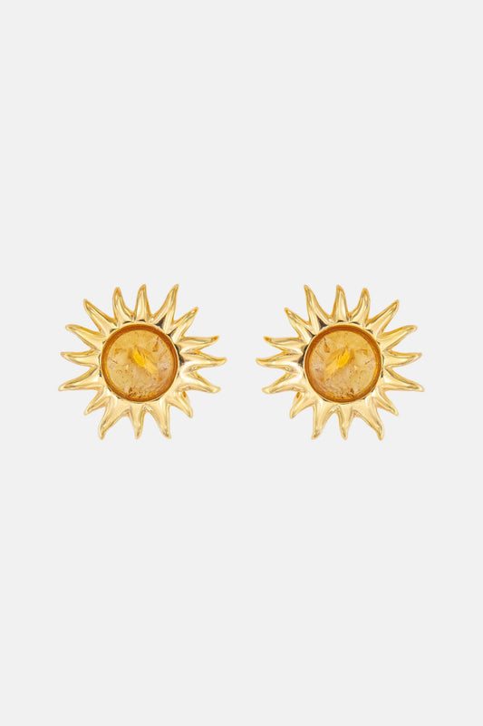 Pendientes Sol Fascinante Citrino Earrings Coolook 
