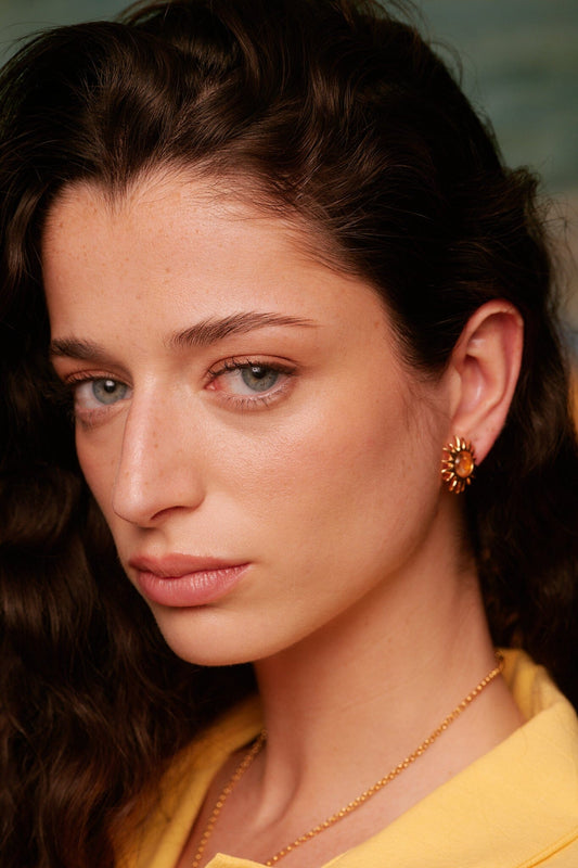 Pendientes Sol Fascinante Citrino Earrings Coolook 